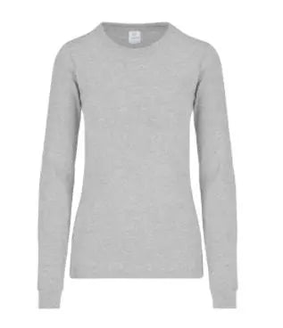 Women\'s Crew Lake Grey) Silhouette Creations Sleeve Neck (Heather Cedar Long T-Shirt –